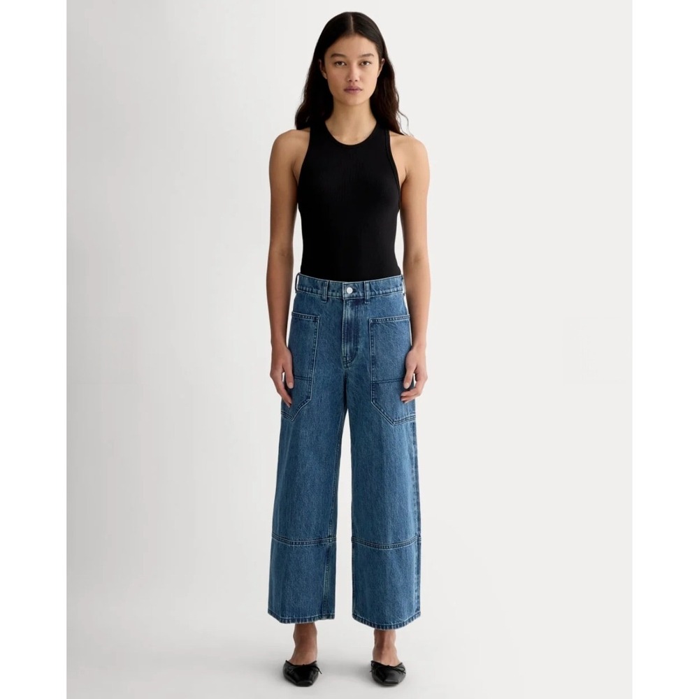 Everlane The Gardener Jean Medium Indigo Organic Cotton Wide Leg Denim 29R